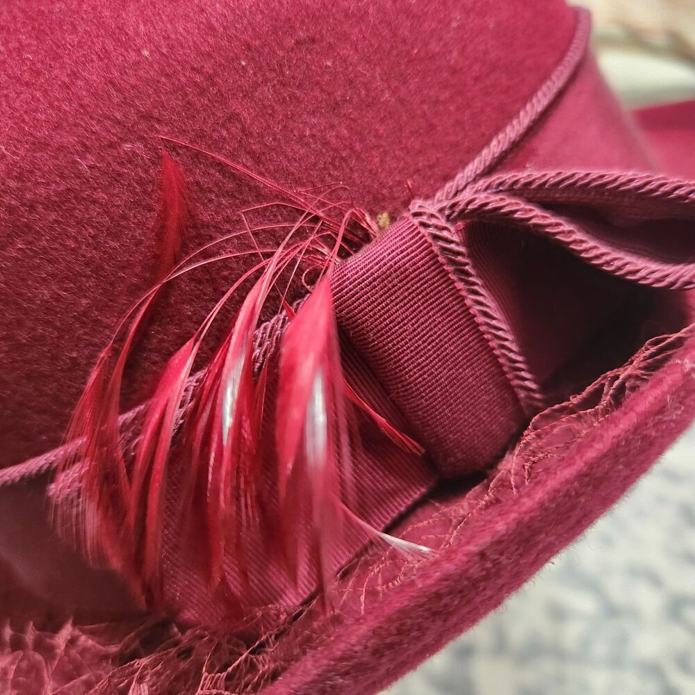 Betmar Hat Womens Burgundy Color 100% Wool - Picture 11 of 14